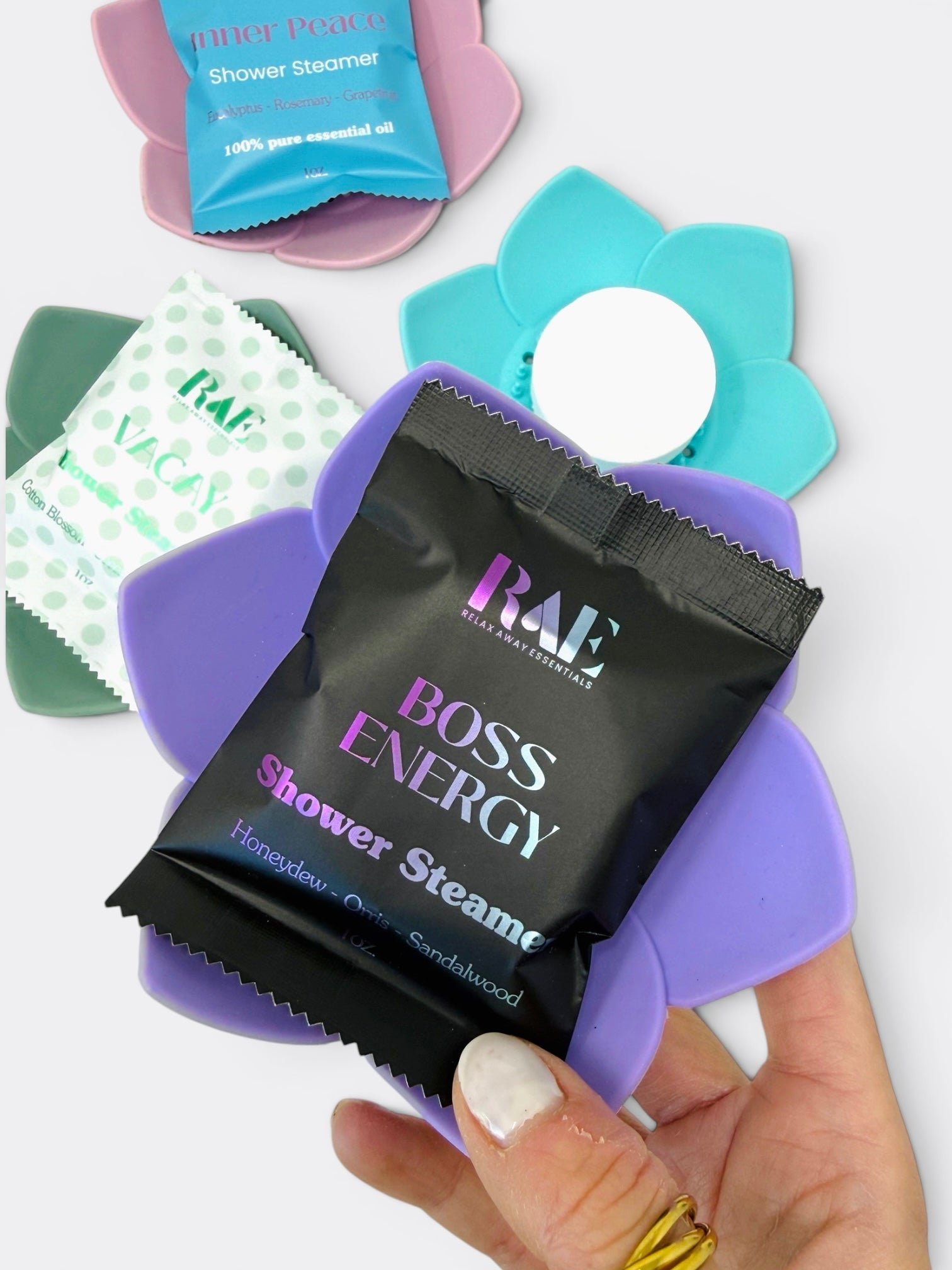 Sacred Shower: RAE© Aromatherapy-Essential Oil infused Disposable Shower Tablets